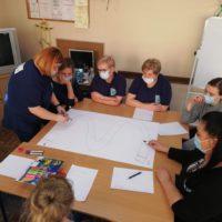 Zdjecie7. Tworzenie prototypu gry przez uczestnikow warszatow