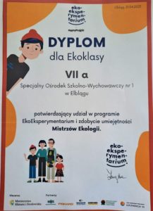 dyplom dla kl. 7a