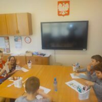 Lekcja języka niemieckiego w klasie pierwszej