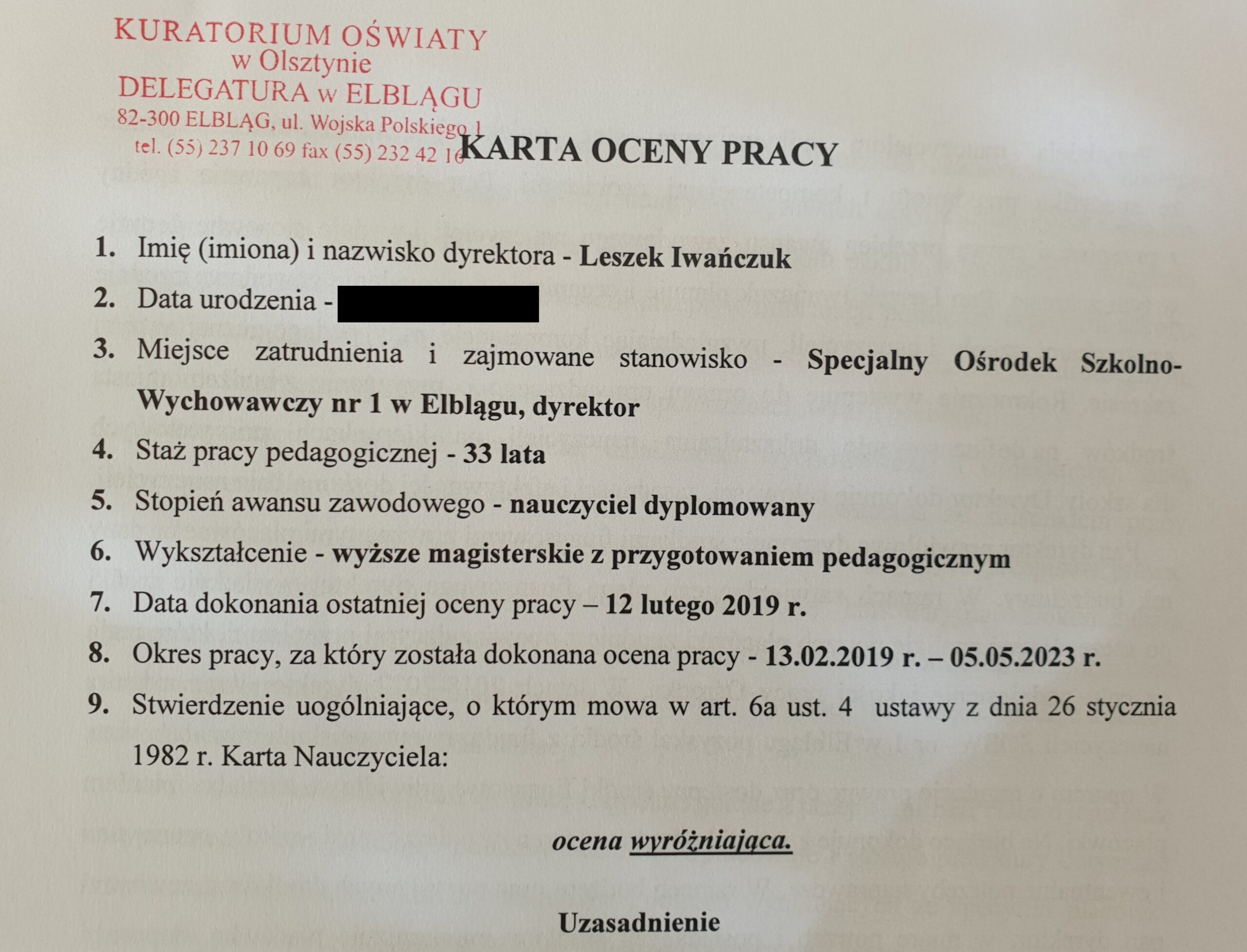Ocena pracy